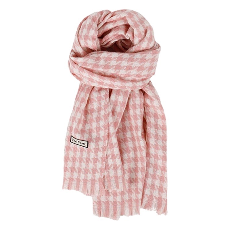 2026 Winter New Dopamine Pink Fashion Versatile Scarf Thickened Warm Shawl High-End Neck Warmer Wholesale