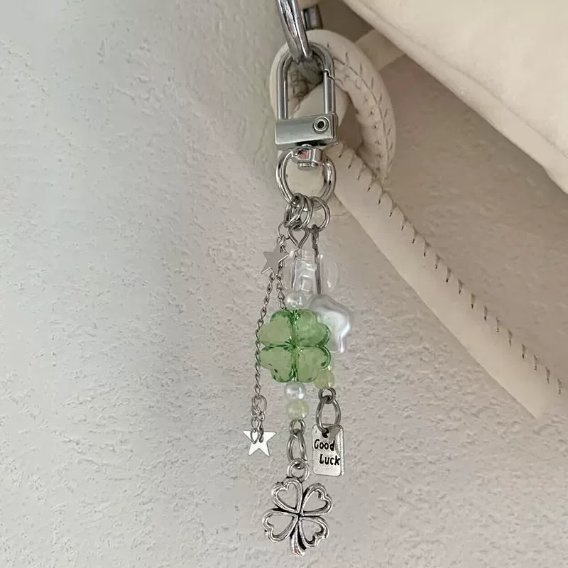 Удачный клевер, бисер bracelet браслет для телефона брендовая сумка камера подвеска ключница DIY