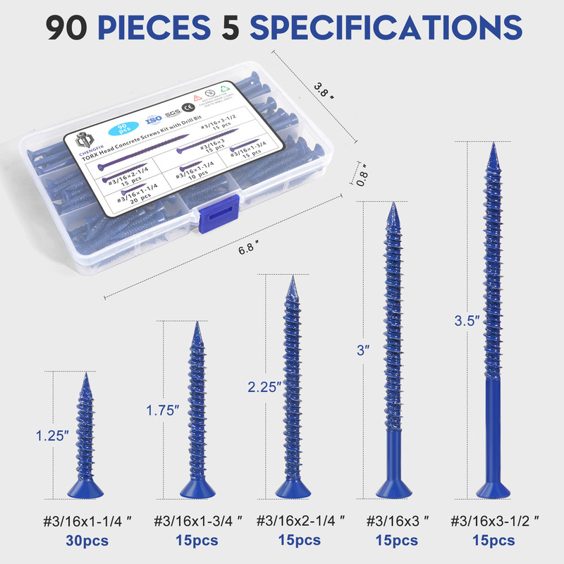 Chengfix Hot Rust Resistant Plum Blossom Head Cement Nails Amazon Set Drill Tail Screws M4.8M6.3 Chengfix Hot Rust Resistant Plum Blossom Head Cement Nails Amazon Set Drill Tail Screws M4.8M6.3