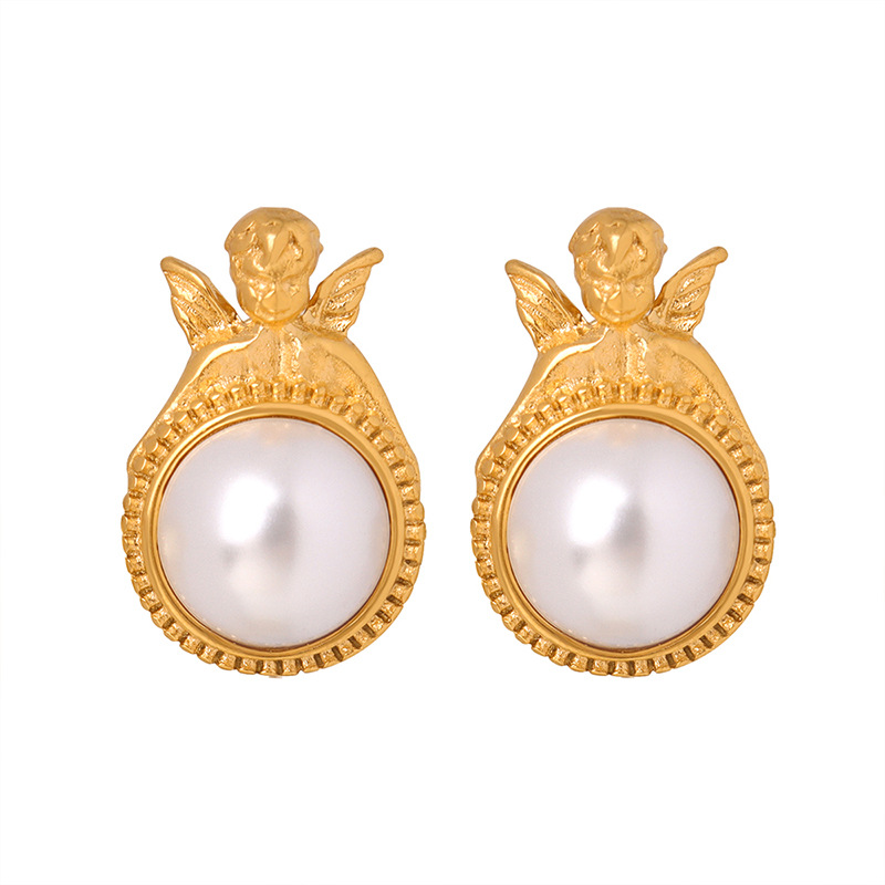 Elegant summer earrings from pearl stainless steel