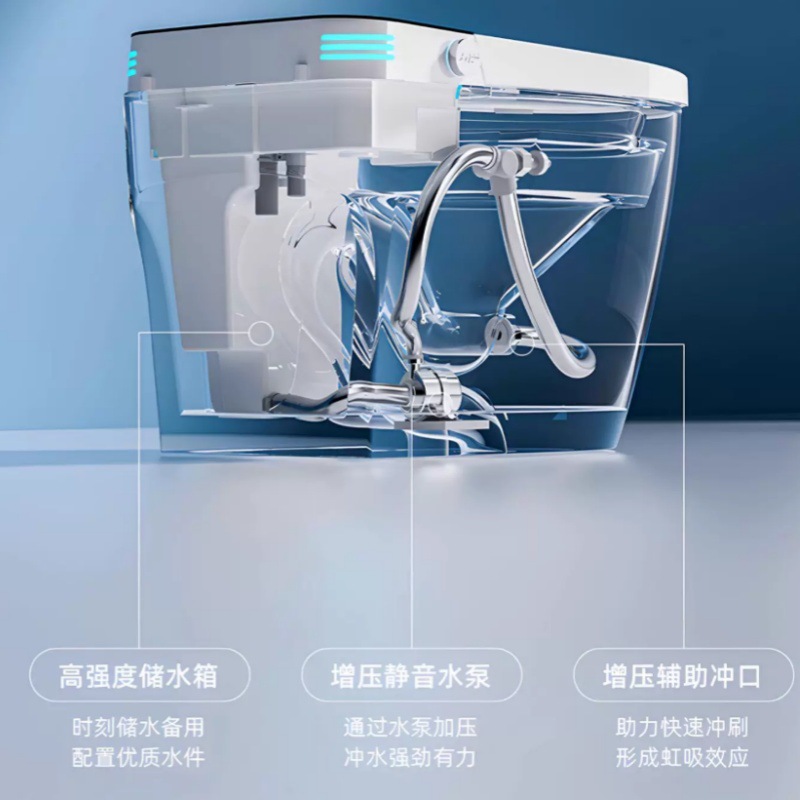 fábrica de exportación de comercio exterior sifón aterrizaje inodoro inteligente integral calentamiento instantáneo totalmente automático sin restricción de presión de agua esterilización image 5