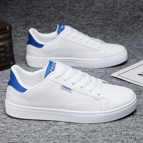 Korean style versatile white sneakers for men, new trendy sneakers for men, board shoes for men, fashionable flat shoes for middle school students, men's trendy shoes