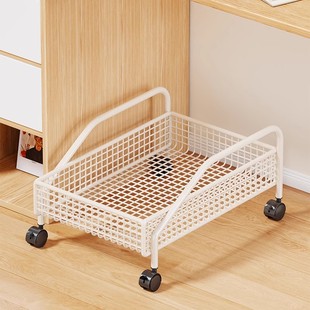 Floor-Standing Trolley, Removable School Bag Placement Artifact, Wheeled Bag Storage Rack under the Table, Simple Bookshelf for Students