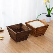 松木木盒招财斗金米斗家用长方形客厅摆件收纳木盒桌面桐木礼品盒