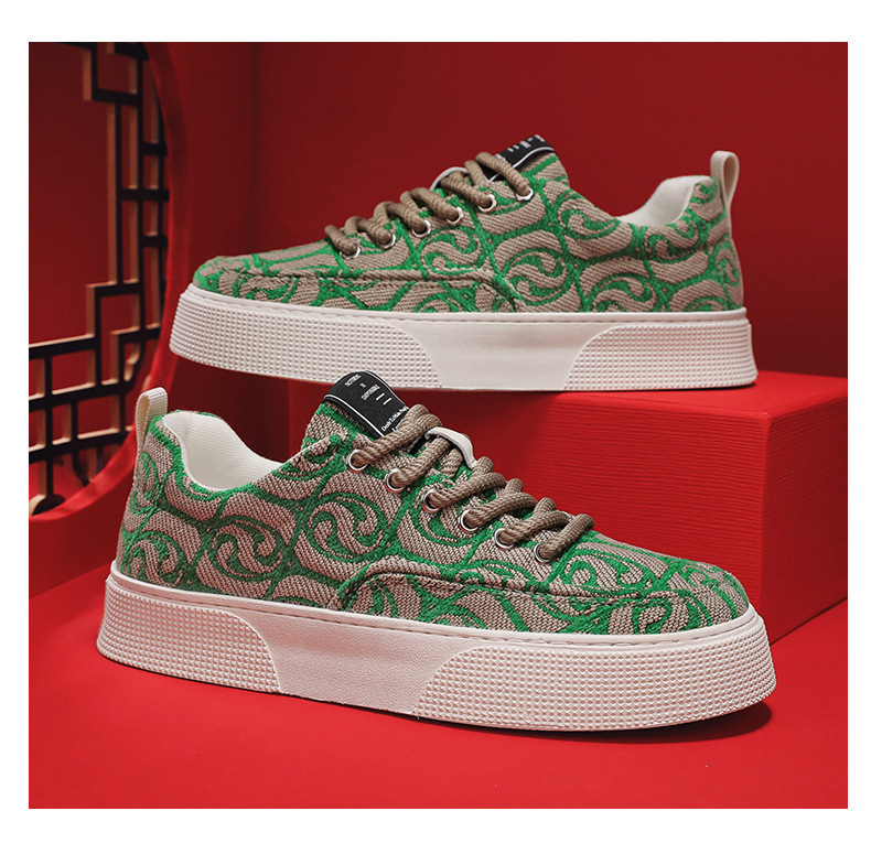Board shoes men's platform trendy shoes sports casual shoes spring new cloth canvas shoes soft sole cross-border large size_voghion.com