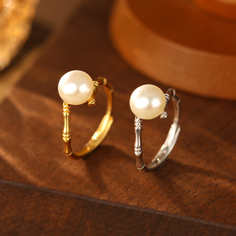 2025 Korean-style Niche Design Pearl Ring Women's Fashionable Personalized Simple Light Luxury High-end Elegant Index Finger