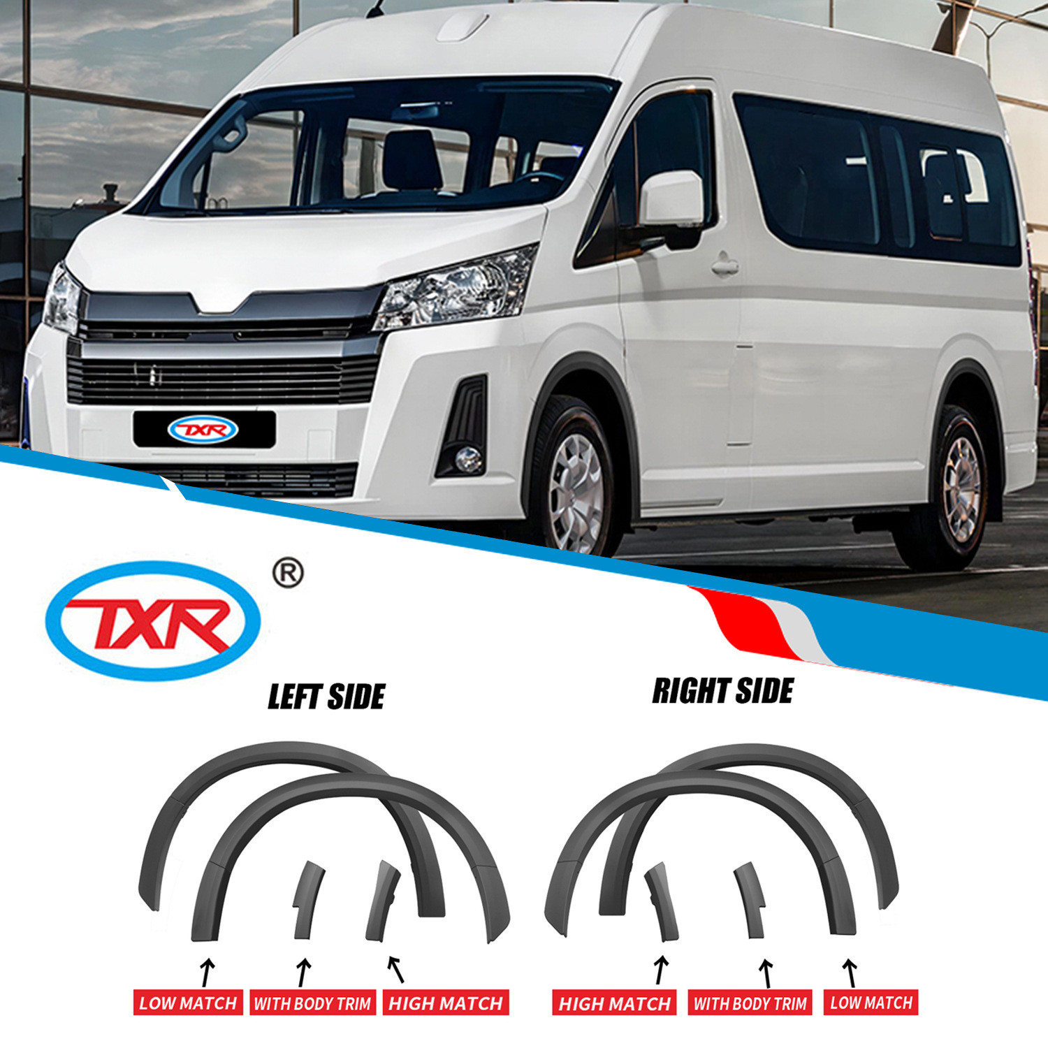 TXR para Toyota Sea Lion Wheel H300 Eyebrow modificado de lujo Eyebrow Toyota Hiace Fender Flare