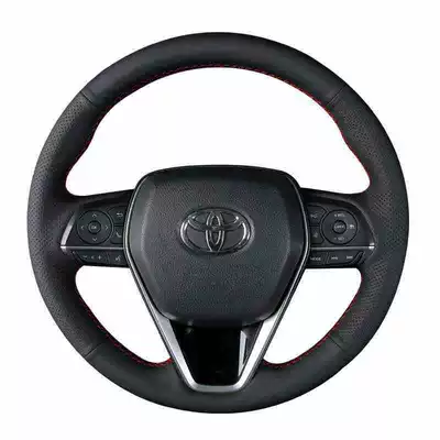Dragon Hand-stitched Steering Wheel Steering wheel cover - black-leather-with-holes-on-both-sides-red-line-ralink-special-for-lingshang-default-items