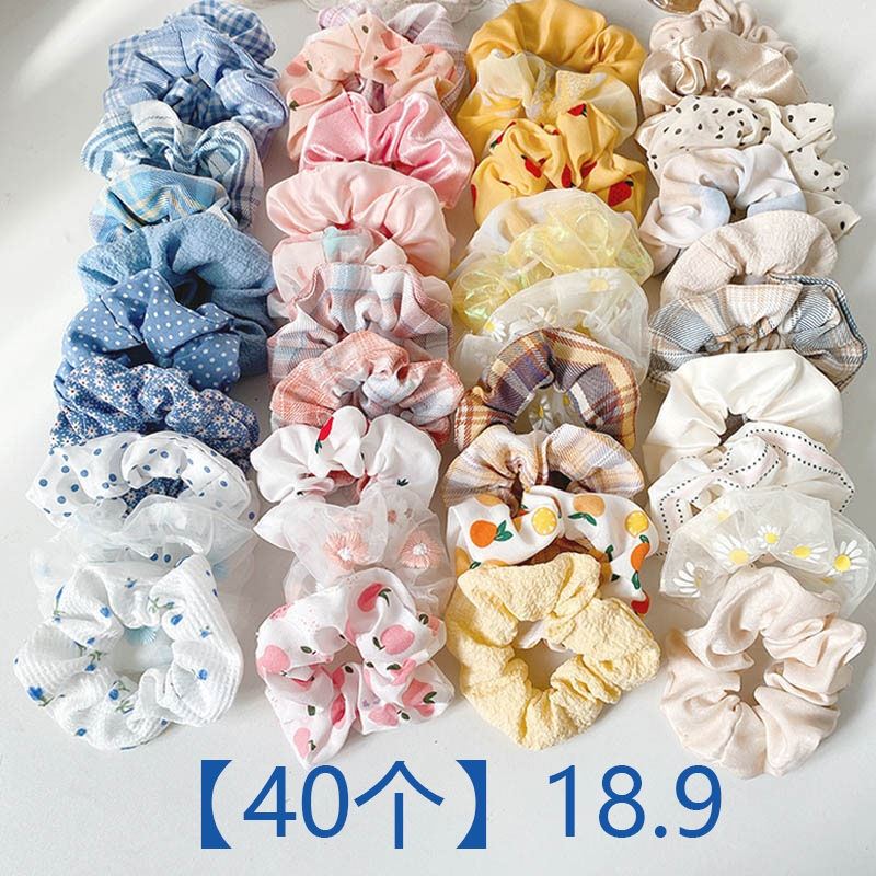 3 / 5 / Pcs Silk Scrunchies Print Scrunchie Set Elastic Collar Hair Ring