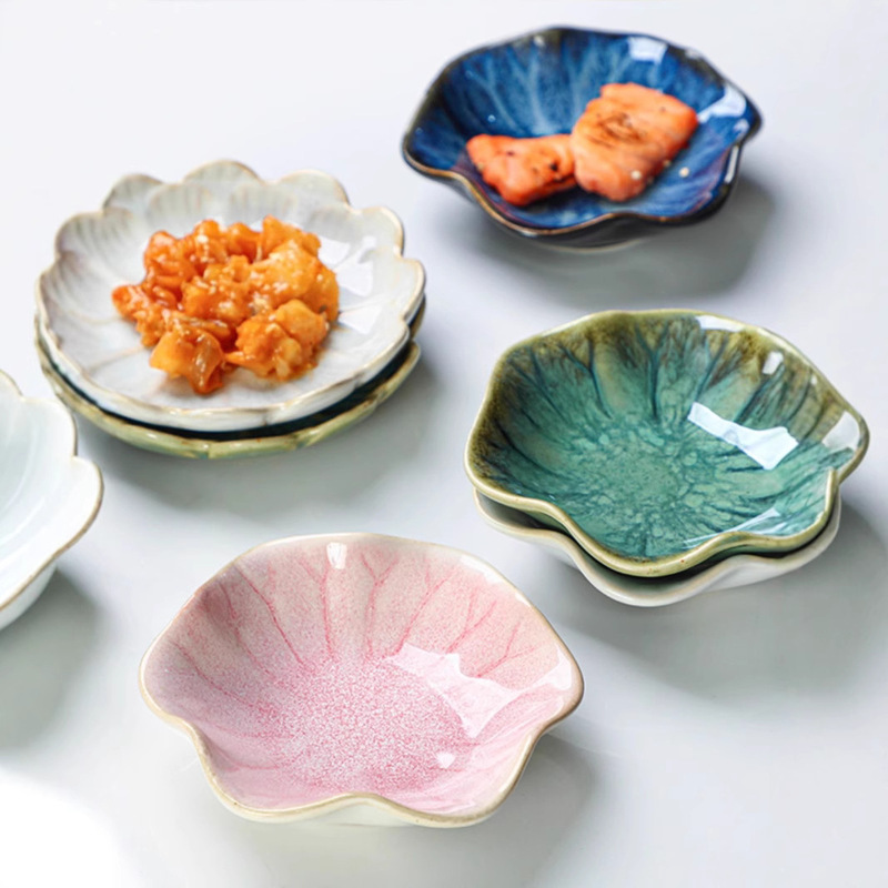 Japanese Kiln-Fired Underglaze Small Saucer Ceramic Dessert Plate Bone Plate Dipping Plate Jewelry Display Tray