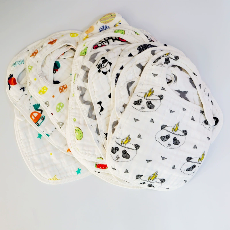 Хлопок восемь слоев марли детские печатные нагрудник детский хлопок 360 градусов вращающийся детское полотенце слюны оптом