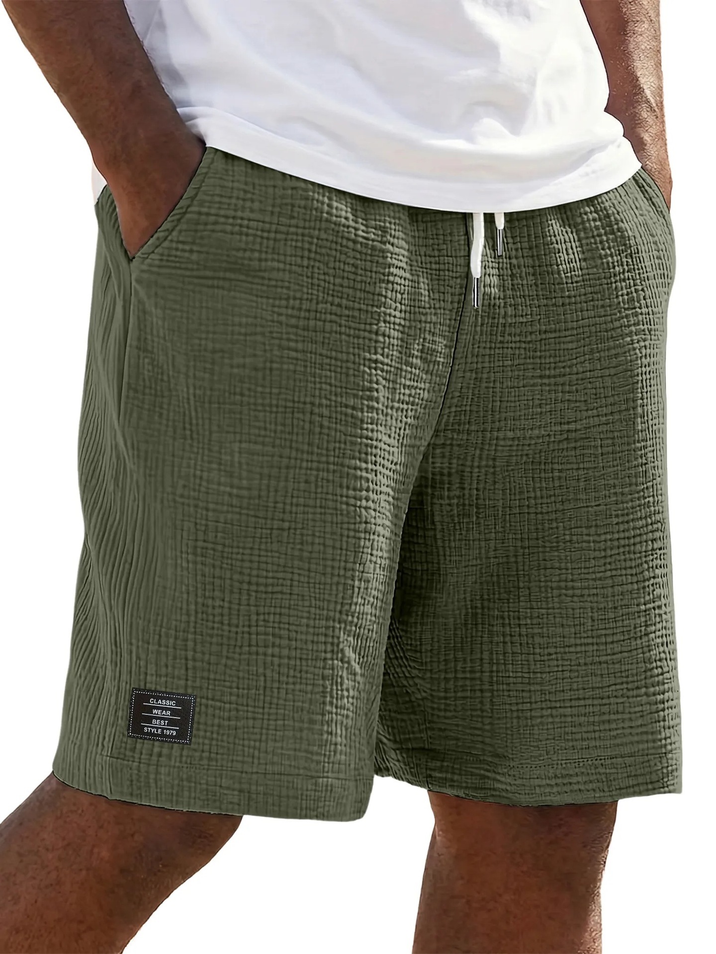 Men's Cotton-Linen Casual Shorts – Loose, Breathable, Knee-Length Summer Shorts