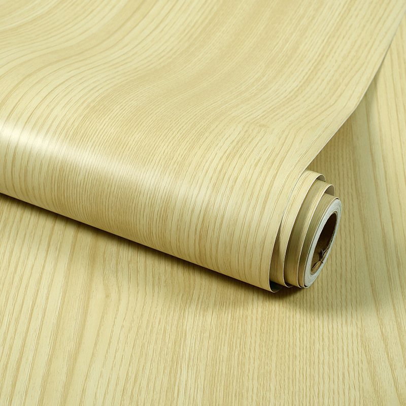 Papel pintado autoadhesivo al por mayor imitación de madera grano impermeable pegatinas armario escritorio muebles antiguos renovación color cambiante pegatinas decorativas