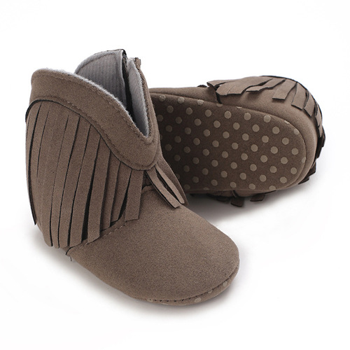 Fashion 0-1 year baby shoes with tassel decoration, for girls, baby boots, learning to walk shoes, baby shoes