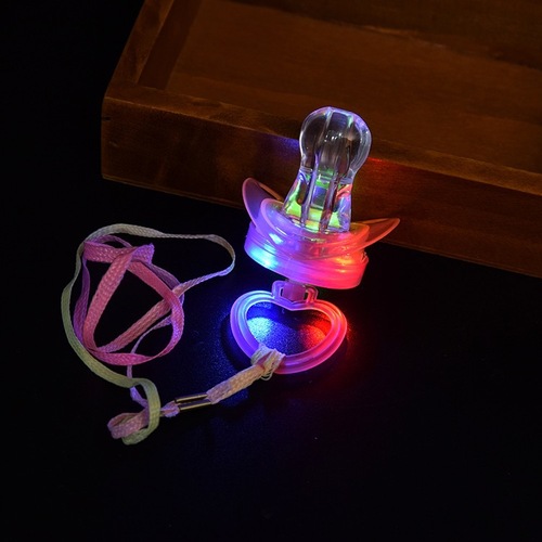 Cross-border Amazon best-selling glowing pacifier LED flashing whistle light disco night club party performance gift