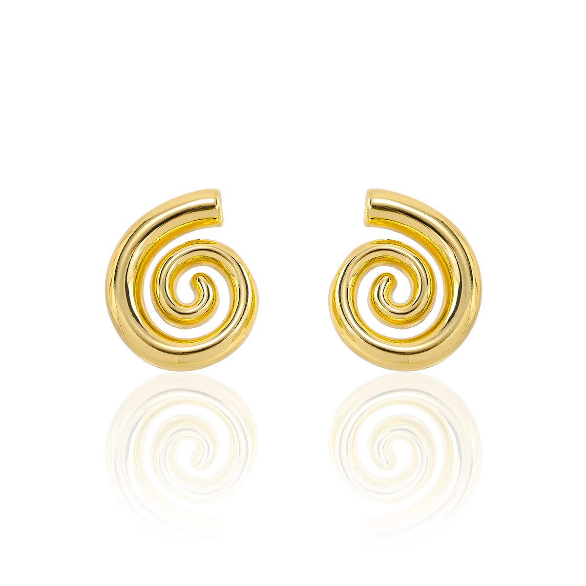 Plating Design 1 Pair Marine Style Simple Style Conch Plating Copper Ear Studs
