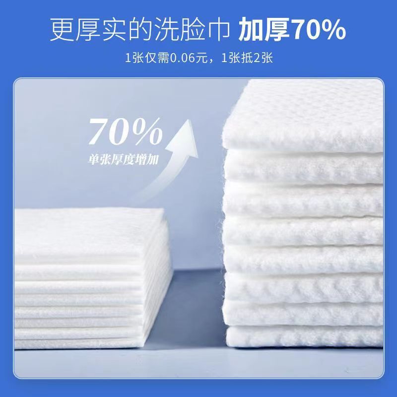 使い捨ての洗顔タオルに厚い綿の真珠の紋様の洗顔タオルを入れて乾湿します。|undefined
