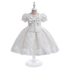 Children's evening dress, small princess costume with bow, mini-skirt, European style, suitable for teen