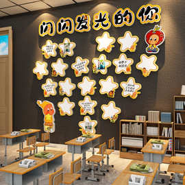 学习之星星人环创教室布置班级文化群星闪耀夸夸墙贴荣誉榜黑板报