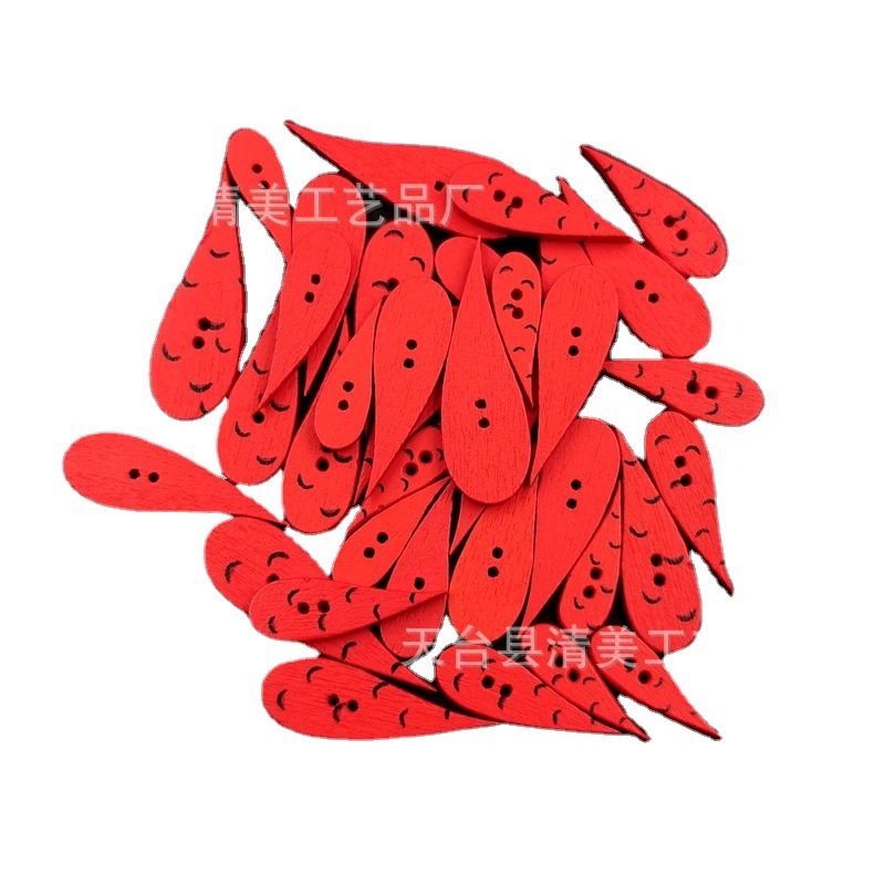 Rábano de madera rojo botones de madera rábano decorativo forma artesanías 100 piezas un paquete