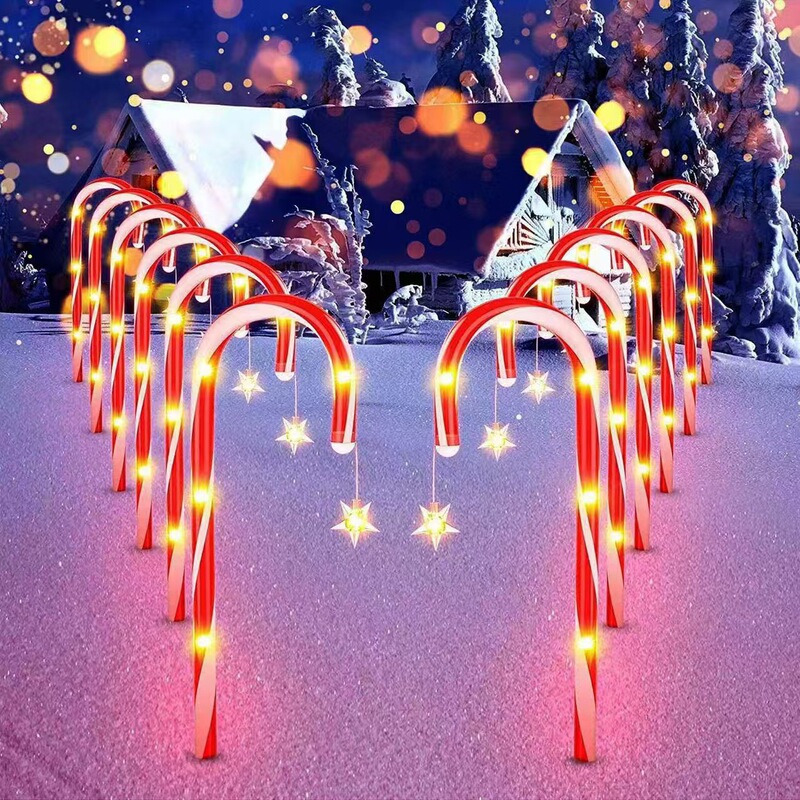 売れ筋LEDソーラークリスマスライト、五芒星、雪の結晶、庭、屋外、フェスティバル、芝生、地面に差し込むライト、装飾用ライト|undefined