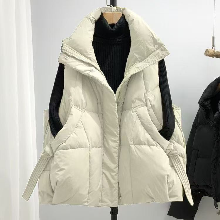 Off-Season Plus-Size down Cotton Vest for Women, Stylish Autumn and Winter 2025 New Sleeveless Outerwear for Middle-Aged and Elderly