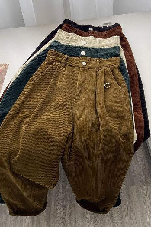 Corduroy Wide-Leg Pants for Women 2025 Autumn and Winter Thickened New High-Waisted Slimming Loose Petite Straight Casual Pants for Women
