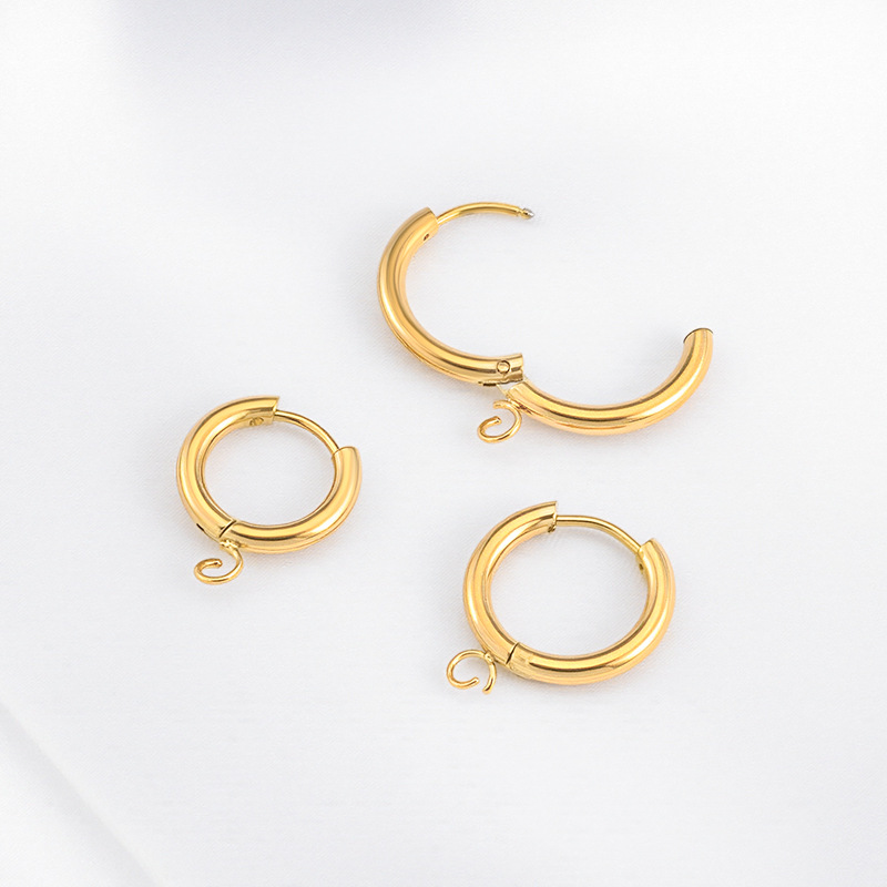 溶接リングピアスステンレスアクセサリーDIY部品製作男女イヤリングストラップ流蘇ファッションラウンドピアスアクセサリー