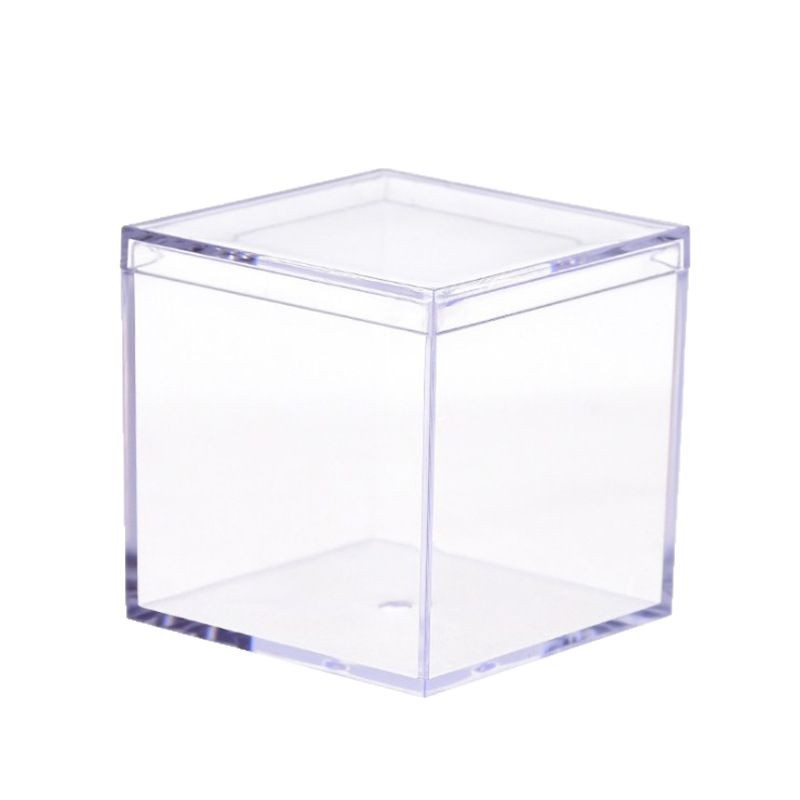 Caja transparente cuadrada PS embalaje de alimentos de plástico duro de alimentación Douyu caja de cristal de barro ciego boda caja de dulces