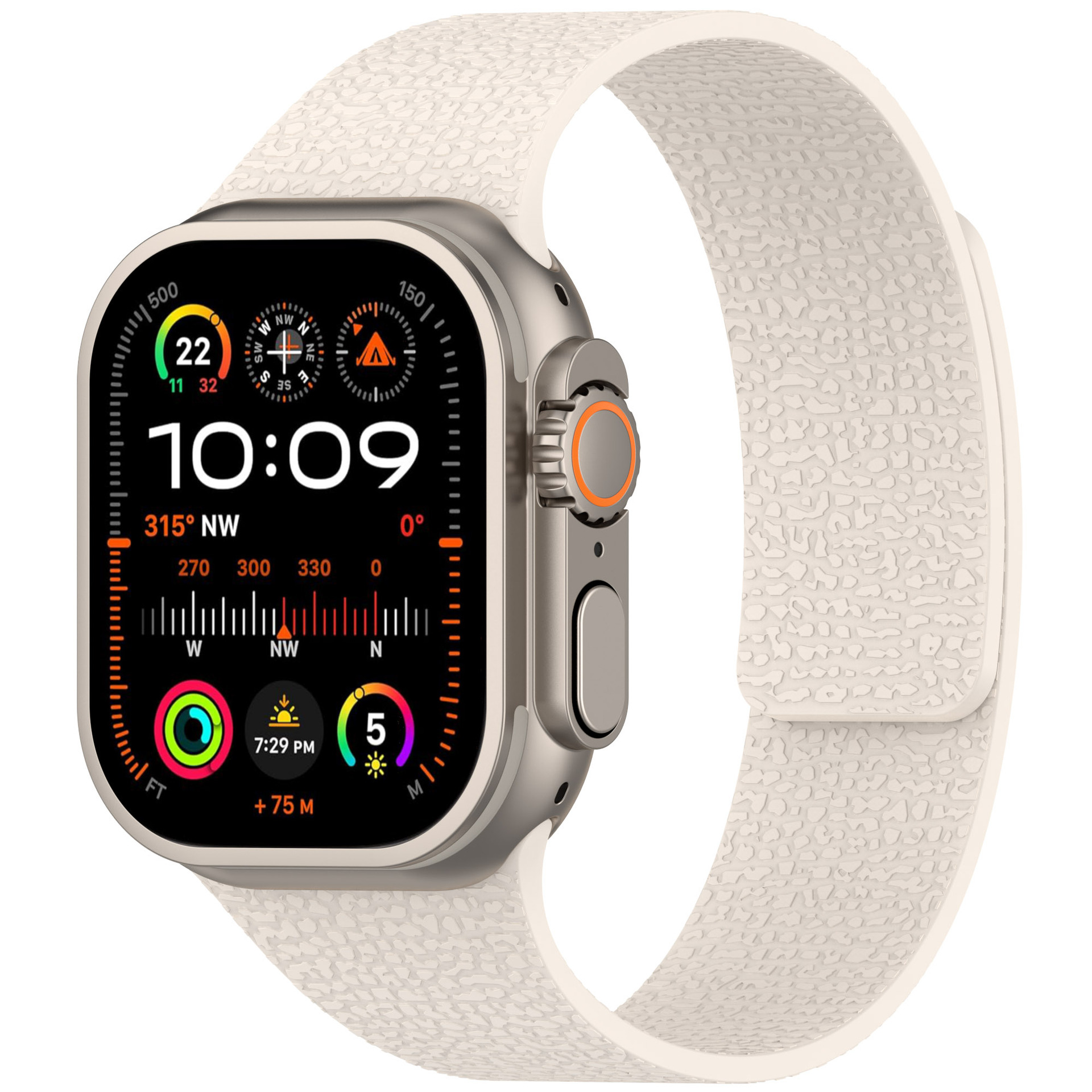 Suitable for Huawei gt5, Xiaomi s4, Apple iwatch9, litchi pattern silicone soft magnetic ultra watch strap s10 undefined
