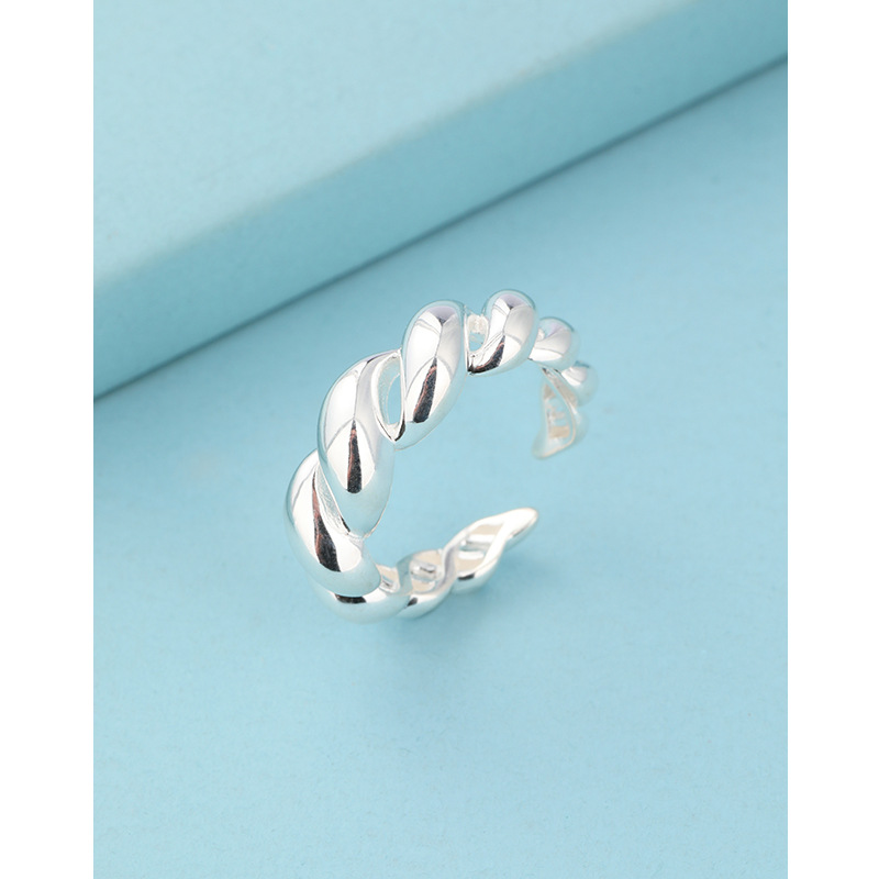 925 anillo de torsión de plata esterlina para mujeres diseño de estilo de nicho de estilo personalizado anillo de moda abierto anillo índice de alta calidad