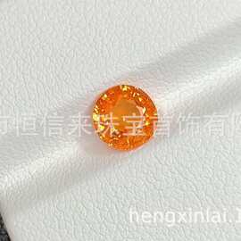 甜橙调芬达石RD 1.244ct 正汽水色 晶体通透 圆切 火彩不错 彩宝