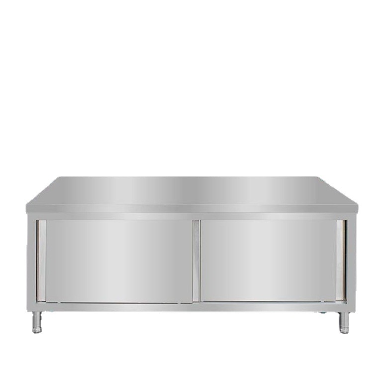 thickening Stainless steel Hodeidah three layers Table frame Console with cabinet kitchen Stainless steel Lockers workbench