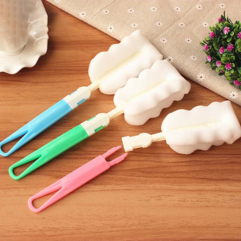 Plastic Long-Handled Removable Sponge Cup Brush, Bottle Brush, Cleaning Cup Brush, Daily Glass Cup Washing Cup Artifact