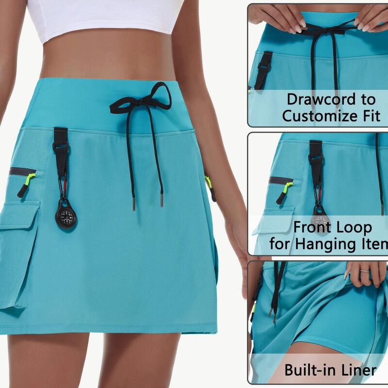 Cross-border Amazon 2024 Summer New Women's Hiking Cargo Skirt Outdoor Sports Zipper Pocket Tennis Skirt Cross-border Amazon 2024 Summer New Women's Hiking Cargo Skirt Outdoor Sports Zipper Pocket Tennis Skirt