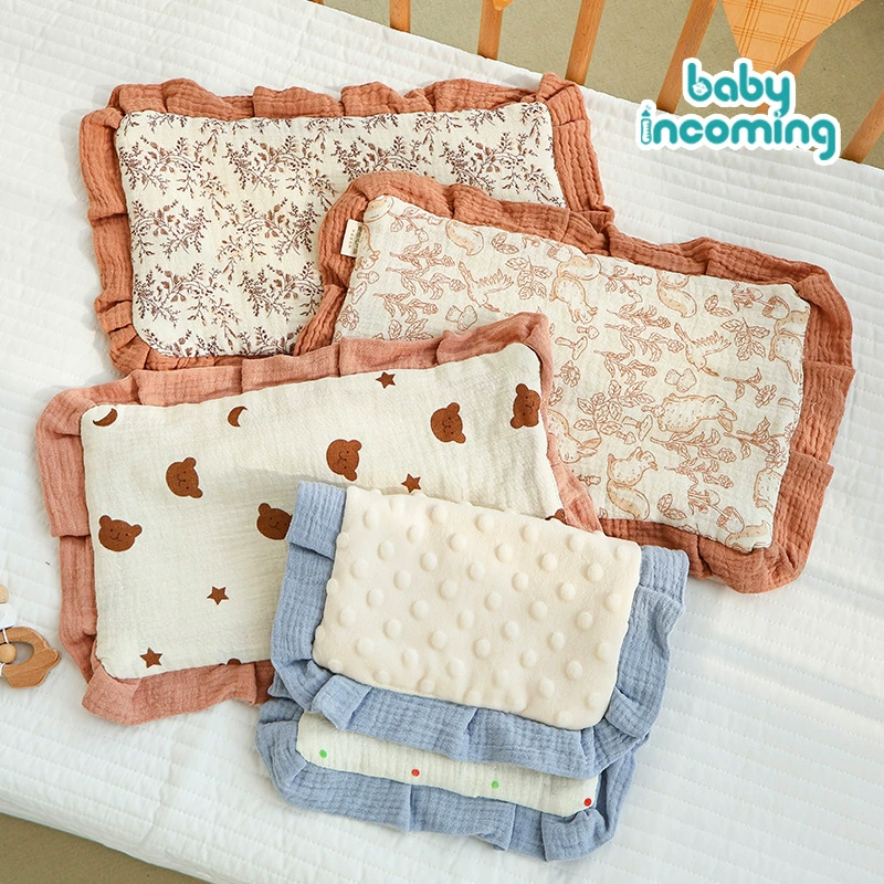 Детские марлевые мультяшные дышащие подушки для детского сада для новорожденного