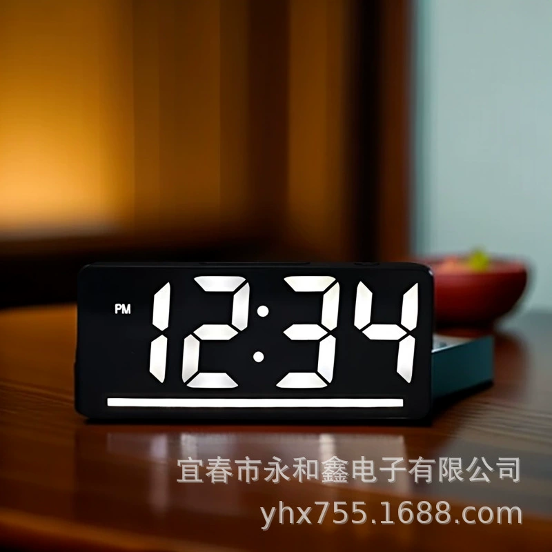 Светодиодный минималистичный зеркальный электронный будильник косметическое зеркало студент USB аккумулятор двойной температуры дисплей голосового управления зеркальные часы