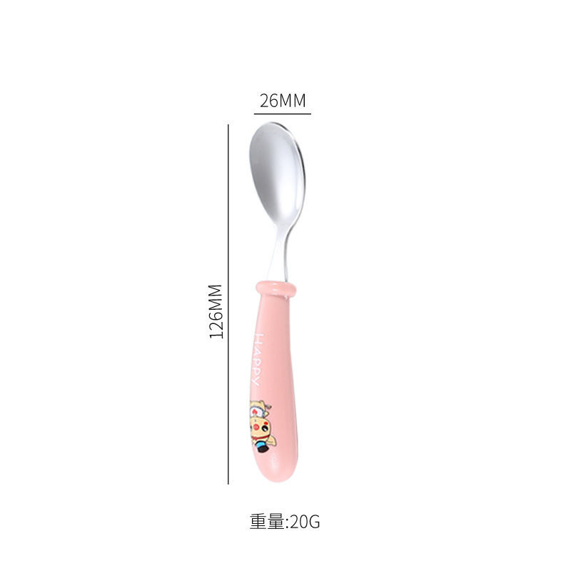 简约风304不锈钢叉勺套装儿童吃饭喂饭勺子餐具幼儿园宝宝辅食叉|undefined