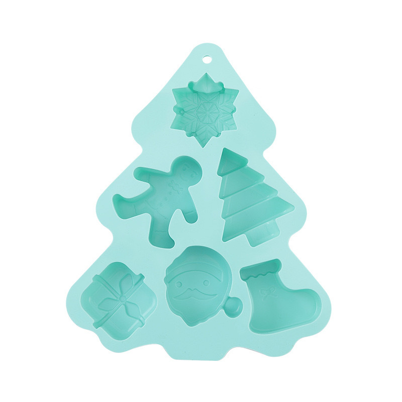 Christmas tree cake mold creative 6-hole silicone cake mold kitchen baking utensils DIY chocolate cake mold
