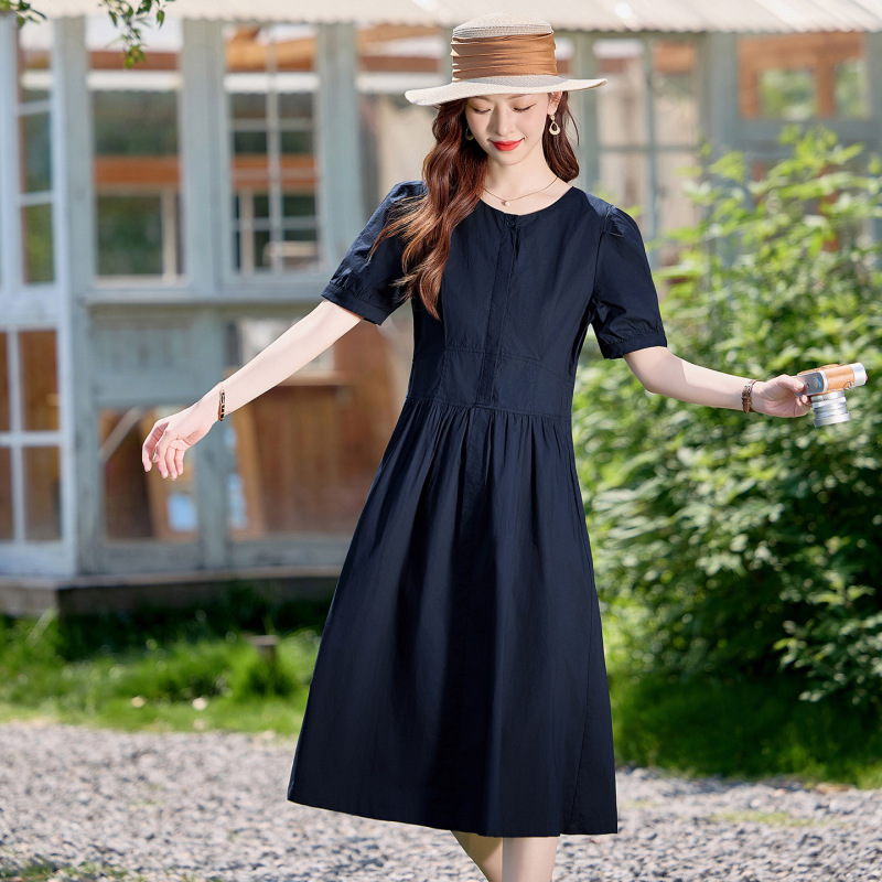 Women's Summer 2025 New High-End Waist Slimming Look Elegant Comfortable Breathable Mid-Length Dress Ni505 Women's Summer 2025 New High-End Waist Slimming Look Elegant Comfortable Breathable Mid-Length Dress Ni505