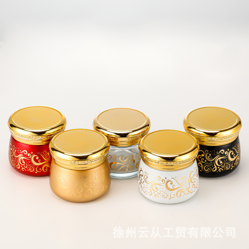 中东热销玻璃罐带盖广口面膜乳液瓶护肤品膏霜面霜分装瓶蛋白霜瓶|undefined