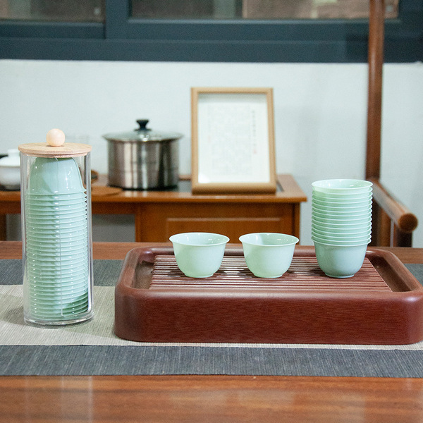Disposable emerald green tea cup for home use