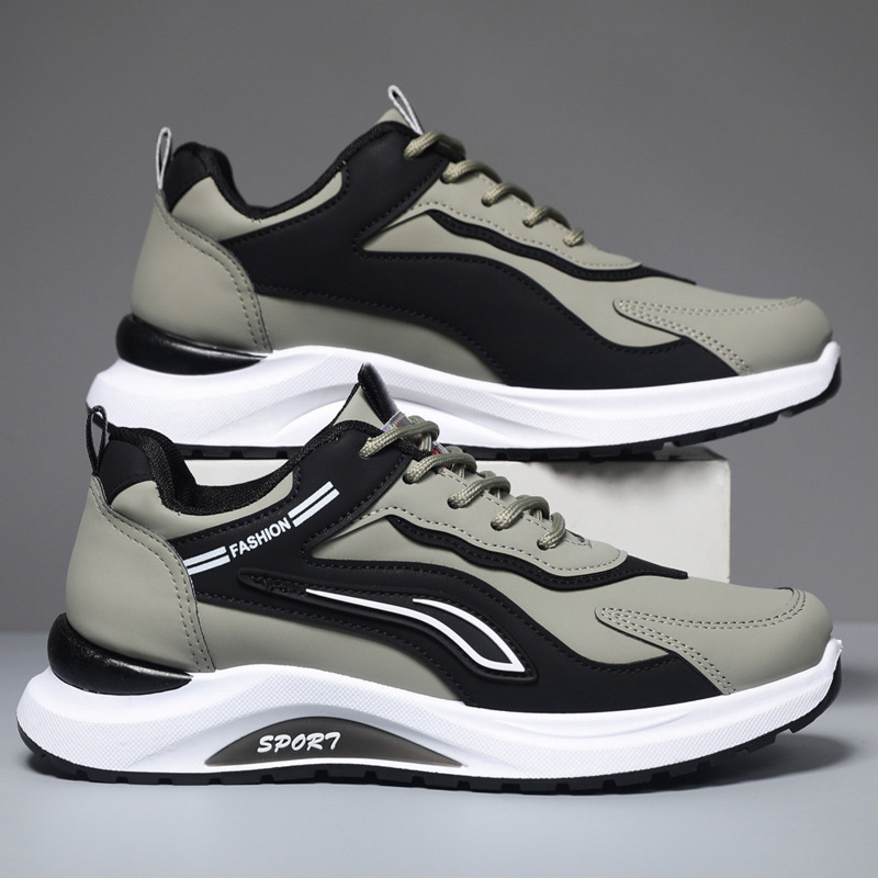 Zapatos casuales de hombre 2026 nuevos zapatos de correr de cuero transpirables de otoño para hombres zapatos deportivos de suela suave
