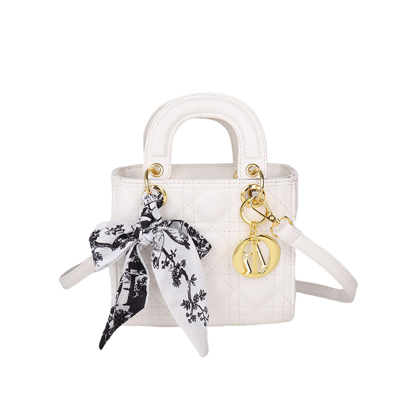 Daifei bordado bolso cuadrado pequeño bolso de moda pañuelo de seda para mujeres bolso lingge Senior nicho 2025 nuevo bolso para niños