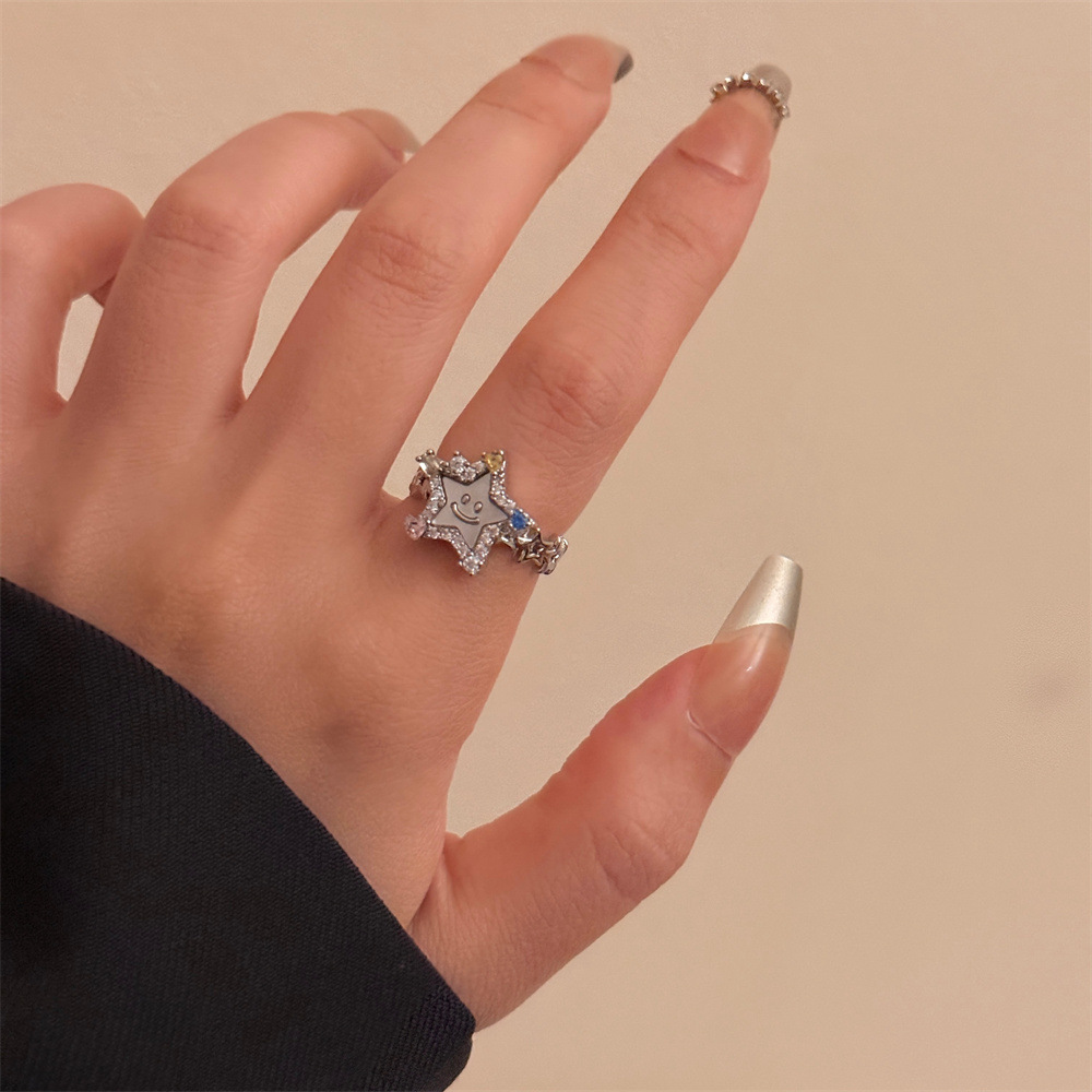 Retro small design brand fashionable trend ring hip-hop style