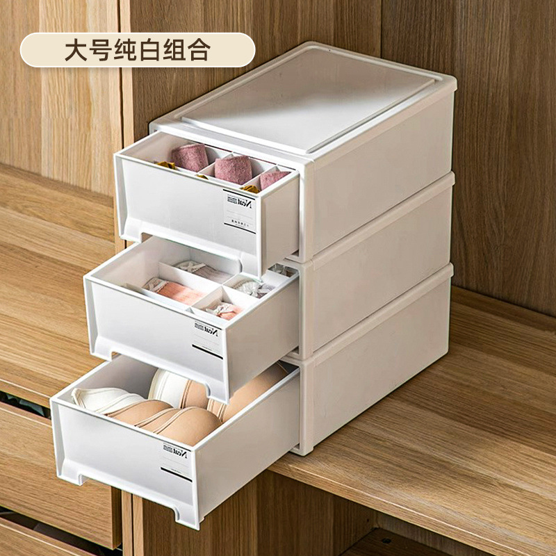 ヨーロッパスタイルの分割下着収納ボックス厚みのある引き出しタイプの下着と靴下の収納組み合わせ寝室の衣類引き出し|undefined