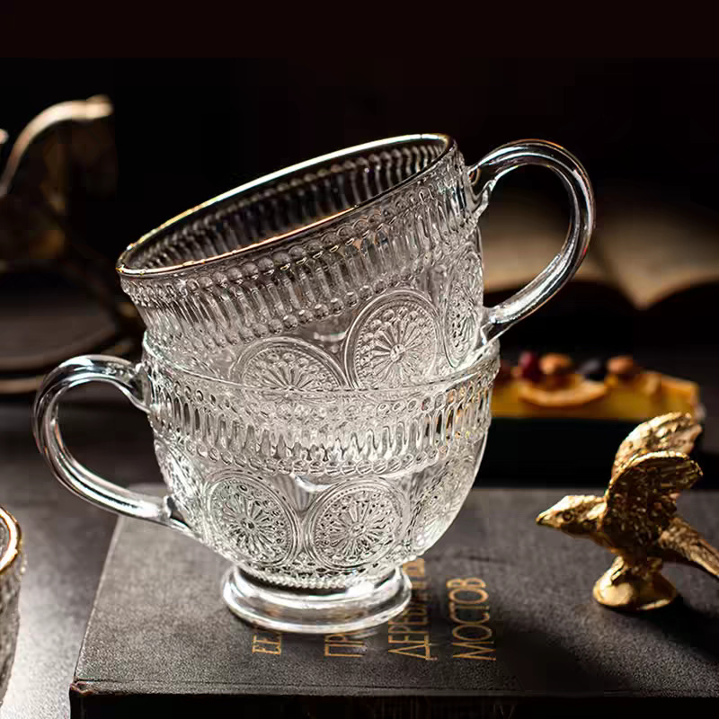 Taza de desayuno ligera y lujosa de alto valor con cuchara para mujer, taza de avena con leche de vidrio de gran capacidad para el hogar, especial para Dendrobium