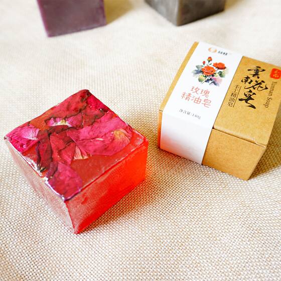 140g Lin Die Yunnan Flower Soap Essence Oil Soap Handmade Soap Cleansing Soap Head Soap