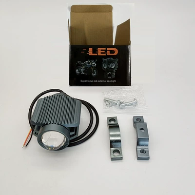 Motorcycle Spotlight, Aircraft-Style Cobra Integrated Lens, Electric Vehicle Headlight, Super Bright Front Headlight (Motorcycle headlights, headlights) - 3570-high-brightness-no-flash-two-color-yellow-light-white-light-black-single-pack-installation-package