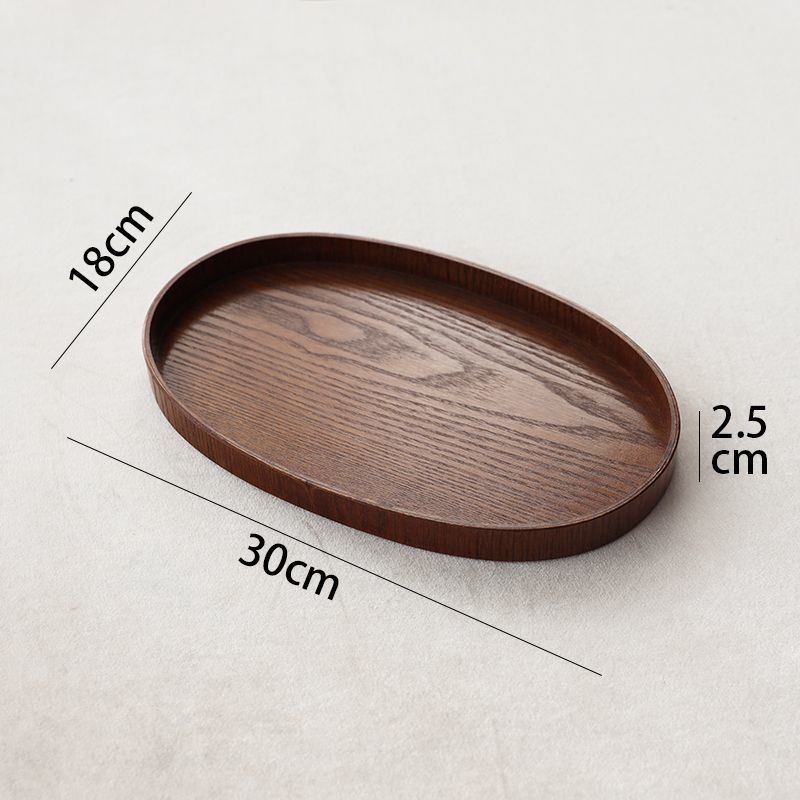 Bandeja de madera Bandeja de té semicircular Bandeja de comida Hogar Madera maciza Retro Plato japonés Plato creativo Desayuno